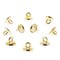 10 Large Loop Gold Brass Metal Ornament Caps Ball or Egg Top Findings, End Caps 0.39 Inches (10 mm)